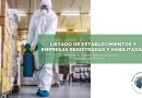 Listado de establecimientos y empresas registradas y habilitadas.