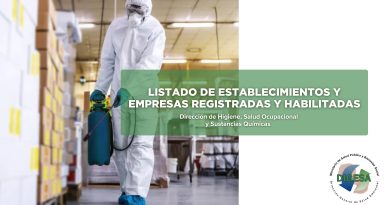 Listado de establecimientos y empresas registradas y habilitadas.